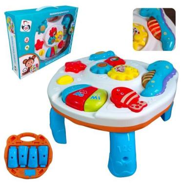 Imagem de mesinha musical infantil interativa com luz led e sons divertidos e bo