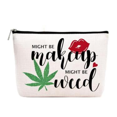 Imagem de Bolsa de maquiagem engraçada presentes para melhor amiga mulher, presentes engraçados para mulheres, erva daninha, pequenos sacos de cosméticos, acessórios de viagem, bolsa organizadora de acessórios