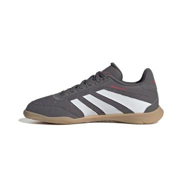 Imagem de adidas Tênis infantil League Predator Indoor, Cinza Strata/Branco/Vermelho lúcido, 13 Little Kid