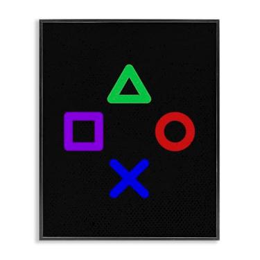 Imagem de Stupell Industries Arte giclée emoldurada preta com botões de jogo, design de Kim Allen, 50 x 40 cm