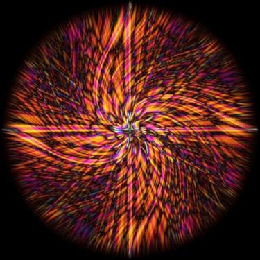 Imagem de Quadro Decorativo com Estampa de Espiral Colorido Abstrato Moldura Preta Moderno 30x30cm