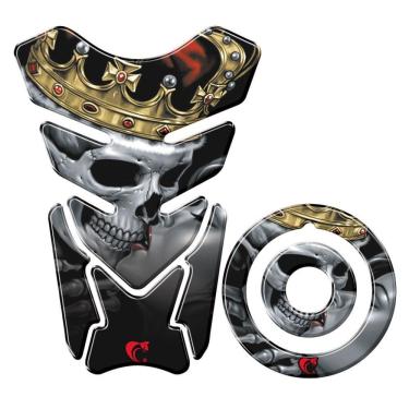 Imagem de Adesivo Protetor Tanque E Bocal Moto Yamaha Caveira Preto