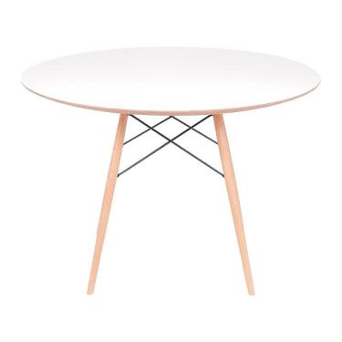 Imagem de Conjunto Mesa Eames Branca 120cm + 4 Cadeiras Cinza