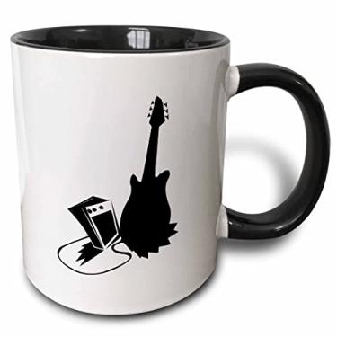Imagem de 3dRose Caneca de dois tons preta estilizada para amplificador de guitarra, 325 ml
