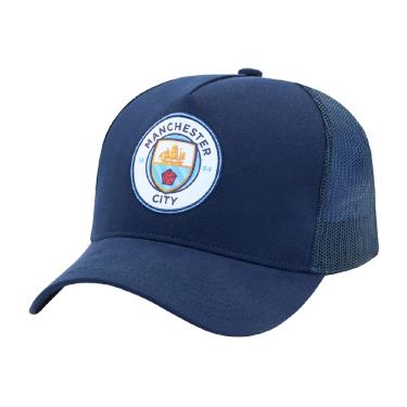 Imagem de Boné Manchester City SuperCap Americano Azul - Infantil Tamanho:Único;Cor:Azul