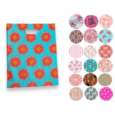 Imagem de Trendy Chick Mailers - Pacote com 100 produtos cortados em matriz e sacolas de compras/Perfeito para lojas de varejo, boutiques, lojas de presentes, festivais, pop up | Bonito e moderno (sorrisos