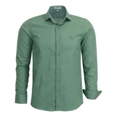 Imagem de Camisa Social Amil Ml Comfort Linho/viscose Passa Fácil 1809, Militar,