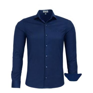 Imagem de Camisa Social Amil Masculina Manga Longa Slim Liso Passa Fácil 1783, A