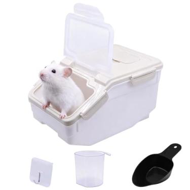 Imagem de Kit de recipiente de banho de areia de chinchila – Casa de banho extra grande de plástico para chinchila com copo de areia e pá de areia para hamster ouriço porquinho-da-índia ratos grandes esguicho e