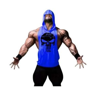 Imagem de Camiseta Regata Masculina De Algodão Com Estampa De Caveira, Sem Manga