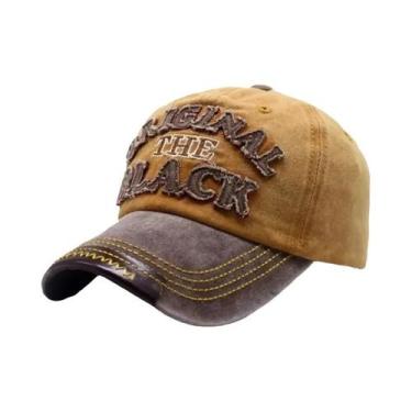 Imagem de Boné De Beisebol Vintage Preto Unissex Em Algodão Lavado Com Bordado D