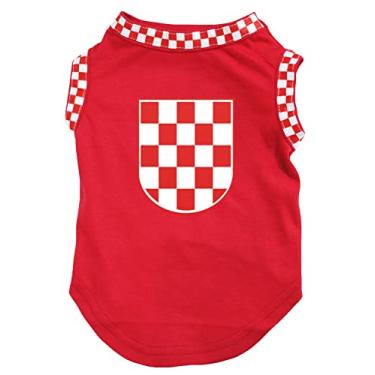 Imagem de Petitebella Camisa de cachorro com bandeira da Croácia (vermelha, PP)