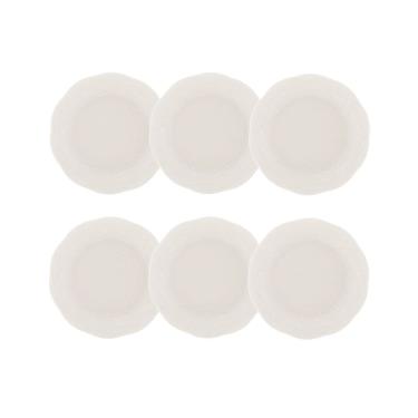 Imagem de Cj 6 Pratos Fundos de Porcelana New Bone Butterfly Flower Branco 21cm Lyor