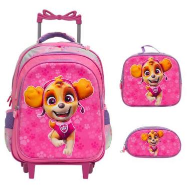 Imagem de Kit Mochila Escolar Rodinha Skye 3D + Lancheira + Estojo - TOYS 2U
