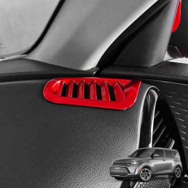 Imagem de JUIVEEL Tampa da moldura da saída de ar condicionado da parte dianteira do carro Tampa da moldura da saída de ar condicionado lateral do painel da tampa da saída de ar AC compatível com acessórios Kia