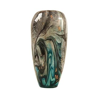 Imagem de Vaso de flores moderno pintura a tinta vaso de vidro decoração de arte vaso de varanda sala de estar escritório arranjo de flores vaso de decoração para vaso de flores (cor: A) (C)