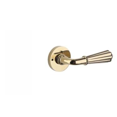 Imagem de VTGVVVTR Fechadura de porta preta estilo americano simples fechadura de porta de bronze interior estilo europeu quarto porta de madeira fechadura dividida magnética silenciosa (fechadura dourada para