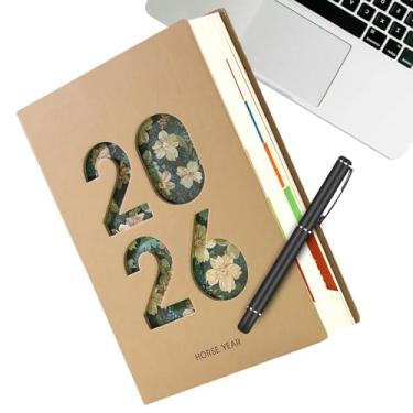 Imagem de Agenda 2026 | A5 Capa de PU para 365 Dias,Agenda Semanal E Mensal 2026 | Para Planeamento Académico, Compromissos, Casa, Escritório, Escola E Viagens