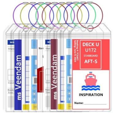 Imagem de Porta-etiquetas de bagagem de carnaval, fecho de correr transparente para etiquetas de bagagem de cruzeiro com laços de aço, serve impresso (não enviado), navios de cruzeiro de carnaval e etiquetas