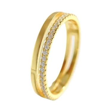 Imagem de Anel De Noivado E Casamento Feminino Em Prata Esterlina 925 Com Zircôn