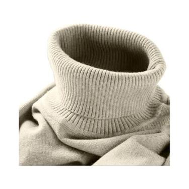 Imagem de Suéter Masculino Slim Fit De Gola Alta Leve Com Mangas Longas Casual P