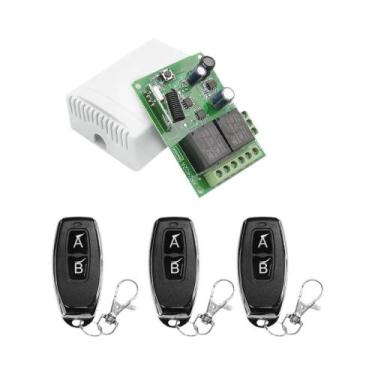 Imagem de Interruptor De Controle Remoto Sem Fio Universal 433Mhz 10A 2 Canais P