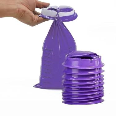 Imagem de Sacos de vômito descartáveis pacote com 10 sacos de náusea portáteis resistentes a vazamentos de 1000 ml com design de trava de torção para viagem, carro, avião