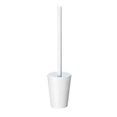Imagem de Escova de vaso sanitário de cabo longo com base de drenagem escova de vaso sanitário design minimalista moderno escova de banheiro limpeza conjunto de escova de vaso sanitário e suporte (cor: ouro