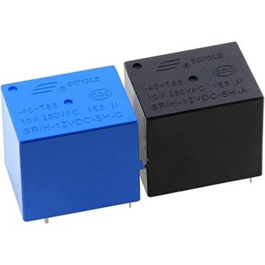 Imagem de Relé 2 peças Srih-12vdc-sh-c-a 4 pinos 5 pinos 10a250vac máquina de leite de soja Relé T72h (Tamanho: Preto (4 pinos))