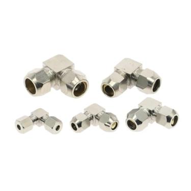 Imagem de 1 peça de encaixe de tubo de óleo de latão 4 mm 6 mm 8 mm 10 mm 12 mm 14 mm tubo OD cotovelo 90 graus conector de acessórios de tubo de virola única (10 mm a 10 mm)