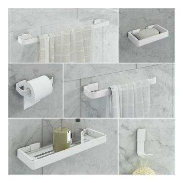Imagem de Kit De Acessórios Para Banheiro 6 Peças Branco - Rede Móveis