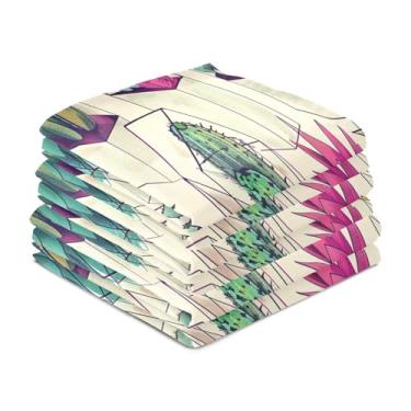 Imagem de Wassud Toalhas de cozinha cacto em vidro panos de prato de cozinha pacote com 6 panos de prato macios com laço para pendurar toalha de mão de secagem rápida super absorvente toalhas de chá de mesa