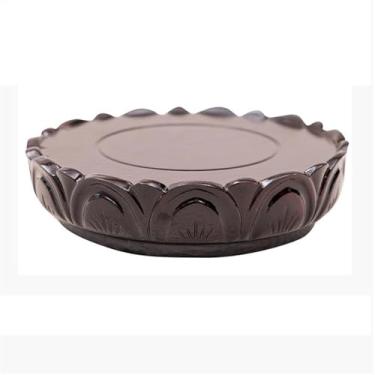 Imagem de KHUTRW3D Base de vaso bonsai base de exibição decoração de escritório doméstico, suporte de pedestal de madeira esculpida em lótus (XS)