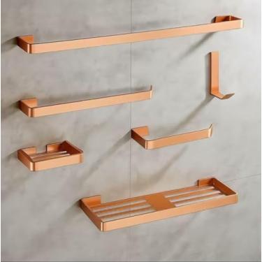 Imagem de Kit Conjunto Acessórios Para Banheiro Luxo 6 Peças (Rose Gold)