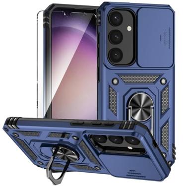 Imagem de KEYUJIE Capa protetora para celular Galaxy S25 Plus para Galaxy S25 Plus com suporte magnético para Samsung Galaxy S25 Plus (azul)