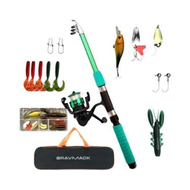 Imagem de Conjunto Completo De Vara De Pesca Telescópica Com Carretilha, Iscas E