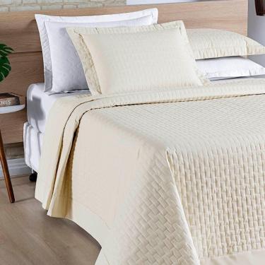 Imagem de Cobre Leito Harmonia Casal Queen Tecido Percal 200 Fios Algodão Premium Luxo Toque Macio - Palha