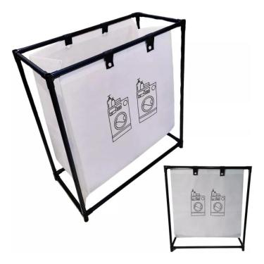 Imagem de Cesto Roupa Suja Lavanderia Organizador Forro Removivel Dobravel Brinquedos Multiuso Desmontavel
