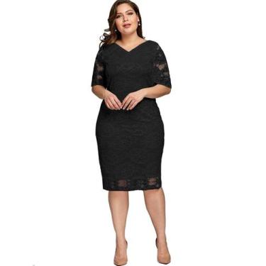 Imagem de Vestido Renda Plus Size 05 Madrinha Batizado Festa Formatura - ShoopWe