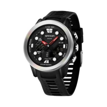 Imagem de Relógio Esportivo Masculino À Prova D'água Com Tela Dupla Sanda 3392, 