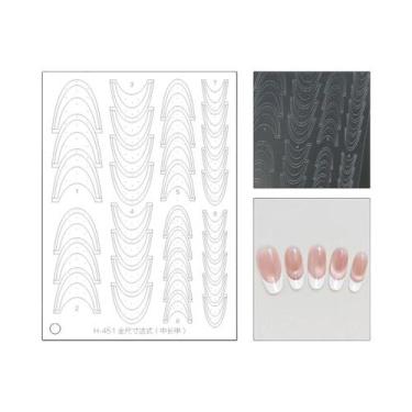 Imagem de Adesivos De Unha Ombre Lace Francesa Multifuncionais Autoadesivos Para