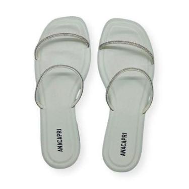 Imagem de Sandalia Rasteira Tiras Finas Strass Anacapri Feminino Branco-Feminino