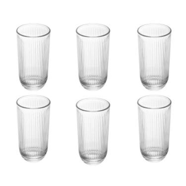 Imagem de Copo Alto Canelado em Vidro 233ml - Elegante e Resistente - Lyor