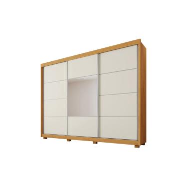 Imagem de Guarda-Roupa Casal Mademarques Spazio 3 Portas de Correr Espelho 4 Gavetas