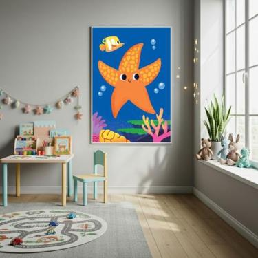 Imagem de Quadro Decor Estrela Do Mar Infantil 70x50cm Mold Preta - Quadros On-l