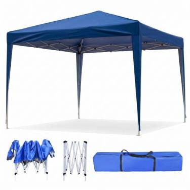 Imagem de Tenda Grande Gazebo Alumínio Dobrável Poliéster Azul Eagle Force Praia