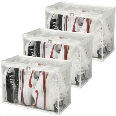 Imagem de Kit 3 Colmeia Fechada Organizadora Sapatos Tenis Bolsa Vertical 44x24x