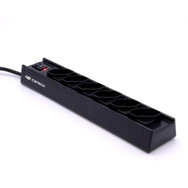 Imagem de Filtro de Linha C3Tech FL-61BK 6 Tomadas Bivolt - Preto
