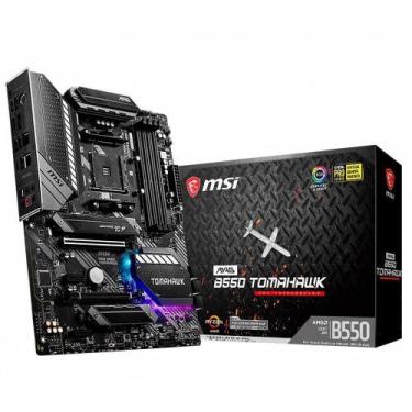 Imagem de Placa Mãe MSI B550 MAG Tomahawk DDR4 Socket AM4 Chipset AMD cor:preto,