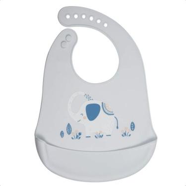 Imagem de Babador Com bolso cata-migalhas de Silicone Infantil Bichos Elefante F